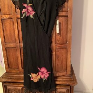 Robbie Bee Black Silk Dress